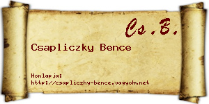 Csapliczky Bence névjegykártya