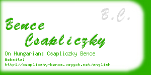bence csapliczky business card
